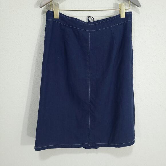 Rampage Skirt Womens Medium Navy Blue Linen Pockets Casual Preppy Sporty… - Picture 2 of 12